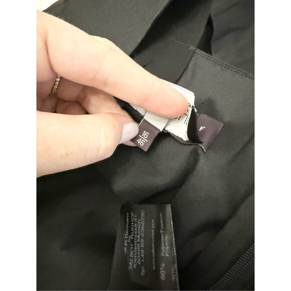 Talbot Runhof Pret Sleeveless Pleated Square Neck Top Blouse Black Size 16 - Picture 8 of 8
